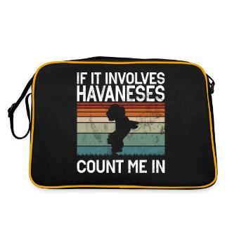 Gifts for Havanese Dog Lovers - Retro Tasche - Schwarz/Gold - Hinten