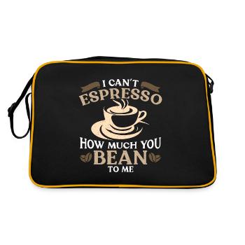 Espresso I Can't Espresso How Much Caffeine Latte - Retro Bag - black/gold - Back
