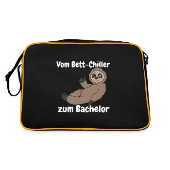 Uni Bachelor Degree Gift Sloth for - Retro Bag - black/gold - Back