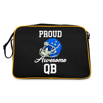 Fier Awesome Qb Quarterback Coup d’envoi de football - Sac Retro - noir/or - Dos