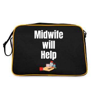 This future midwife will help people - Retro Bag - black/gold - Back