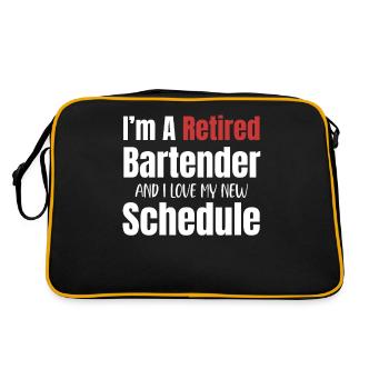 Ich Bin Ein Pensionierter Barkeeper Und Ich Liebe - Retro Tasche - Schwarz/Gold - Hinten