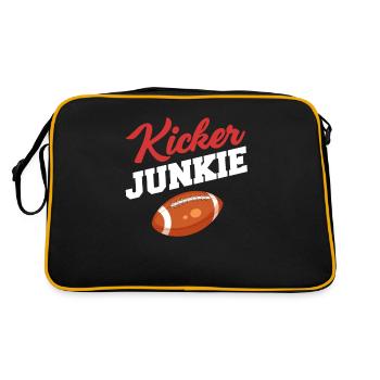 Kicker Junkie Football Quarterback Placekicker - Retro Tasche - Schwarz/Gold - Hinten