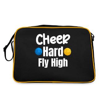 Cheer Hard Fly High Funny Flyer Football Backspot - Retro Bag - black/gold - Back