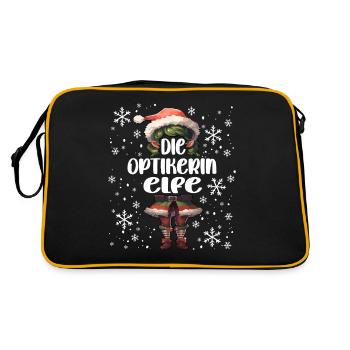 Weihnachtsoutfit Optikerin Wichtel - Retro Tasche - Schwarz/Gold - Hinten