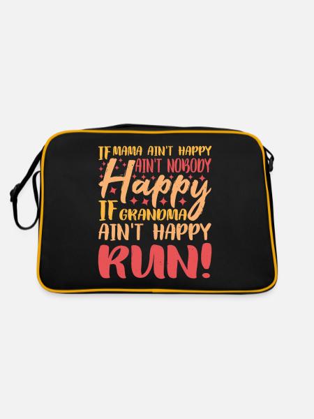 If Mama Ain't Happy Ain't Nobody Happy 3 - Retro Bag - black/gold - Back