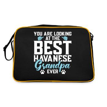 Gifts for Havanese Dog Lovers - Retro Tasche - Schwarz/Gold - Hinten