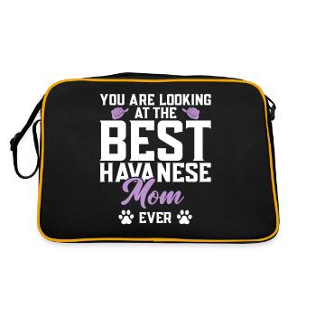Gifts for Havanese Dog Lovers - Retro Tasche - Schwarz/Gold - Hinten