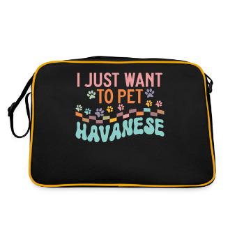 Gifts for Havanese Dog Lovers - Retro Tasche - Schwarz/Gold - Hinten