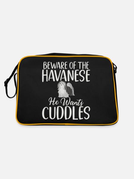 Gifts for Havanese Dog Lovers - Retro Tasche - Schwarz/Gold