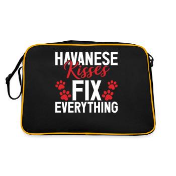 Gifts for Havanese Dog Lovers - Retro Tasche - Schwarz/Gold - Hinten