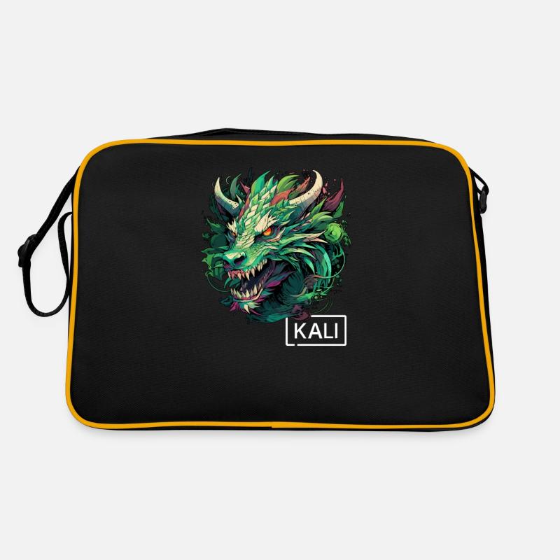 Modern Green Kali Linux Dragon Design for Ethical Retro Bag