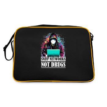 Renifler les réseaux, pas les drogues pour les - Sac Retro - noir/or - Dos
