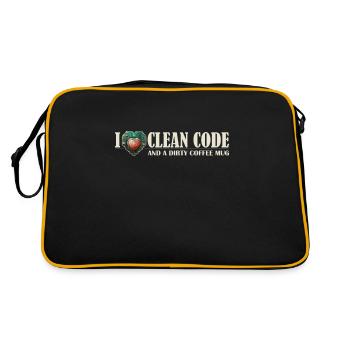 I Love Clean Code and Dirty Coffee Mug Devs Who - Retro Bag - black/gold - Back