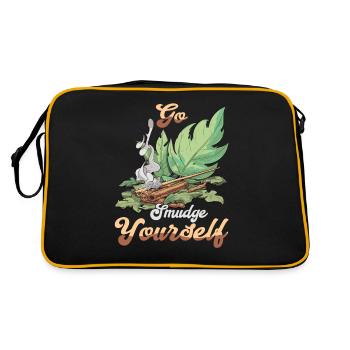 Smudge Sage Feather Spirituelle Hexerei - Retro Tasche - Schwarz/Gold - Hinten