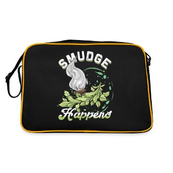 Smudge Sage Feather Spirituelle Hexerei - Retro Tasche - Schwarz/Gold - Hinten