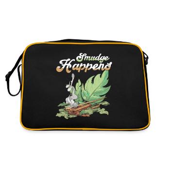 Smudge Sage Feather Spirituelle Hexerei - Retro Tasche - Schwarz/Gold - Hinten