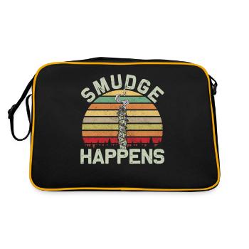 Smudge Sage Feather Spirituelle Hexerei - Retro Tasche - Schwarz/Gold - Hinten