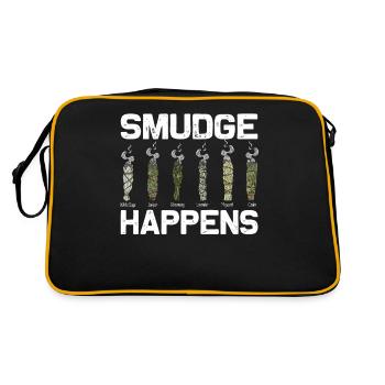 Smudge Sage Feather Spirituelle Hexerei - Retro Tasche - Schwarz/Gold - Hinten