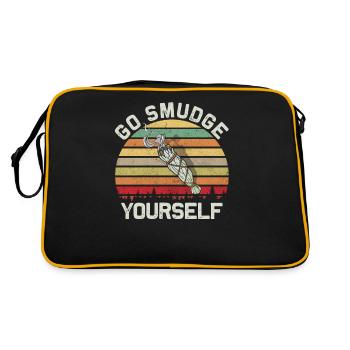 Smudge Sage Feather Spirituelle Hexerei - Retro Tasche - Schwarz/Gold - Hinten