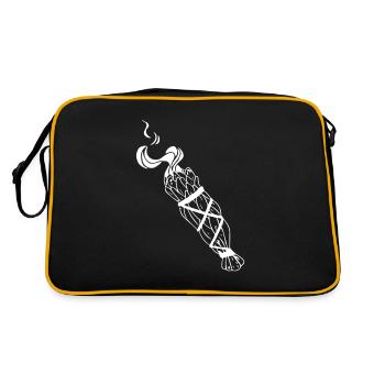 Smudge Sage Feather Spirituelle Hexerei - Retro Tasche - Schwarz/Gold - Hinten