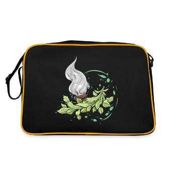 Smudge Sage Feather Spirituelle Hexerei - Retro Tasche - Schwarz/Gold - Hinten