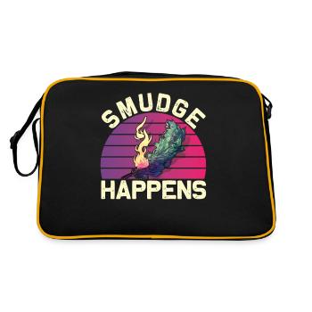 Smudge Sage Feather Spirituelle Hexerei - Retro Tasche - Schwarz/Gold - Hinten