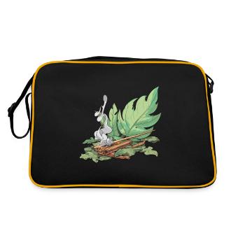 Smudge Sage Feather Spirituelle Hexerei - Retro Tasche - Schwarz/Gold - Hinten