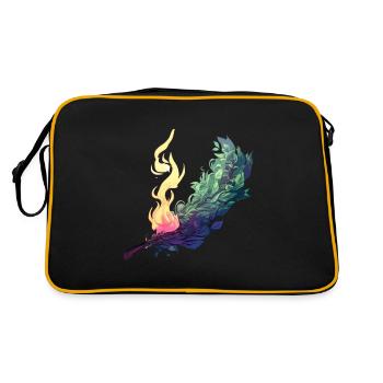 Smudge Sage Feather Spirituelle Hexerei - Retro Tasche - Schwarz/Gold - Hinten