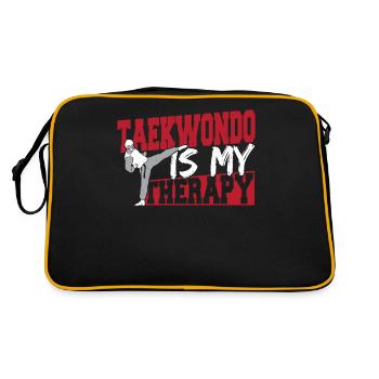 Kampfsport Taekwondo ist meine Therapie Tae kwon - Retro Tasche - Schwarz/Gold - Hinten