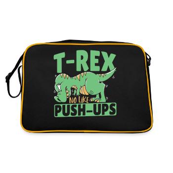 T-Rex No Like Push-Ups TRex Dinosaurier - Retro Tasche - Schwarz/Gold - Hinten
