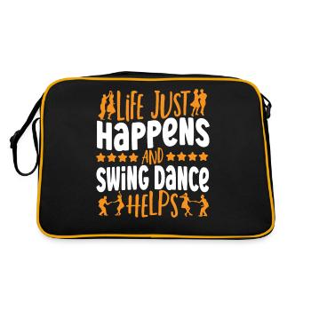 La vie se passe comme ça et la danse swing aide - Sac Retro - noir/or - Dos