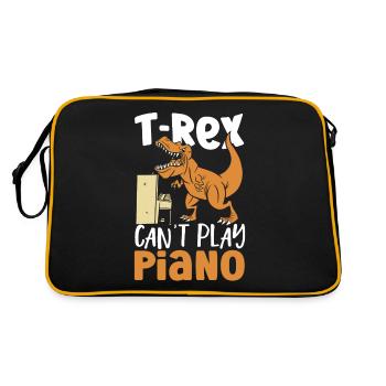 T-Rex kann nicht Klavier spielen T-Rex - Retro Tasche - Schwarz/Gold - Hinten