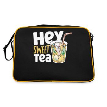 Süßer Tee Eistee Hey Sweet Tea - Retro Tasche - Schwarz/Gold - Hinten