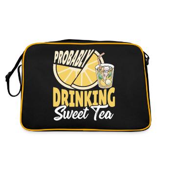 Süßer Tee Eistee Wahrscheinlich trinken Sie süßen - Retro Tasche - Schwarz/Gold - Hinten