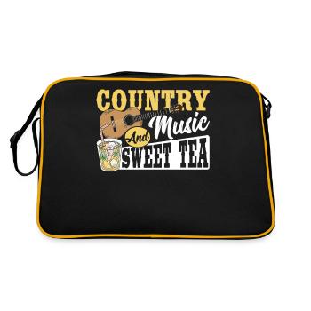Süßer Tee Eistee Country-Musik und süßer Tee - Retro Tasche - Schwarz/Gold - Hinten