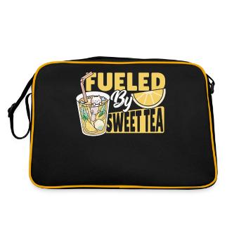 Süßer Tee Eistee von süßem Tee angeheizt - Retro Tasche - Schwarz/Gold - Hinten