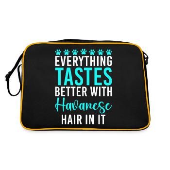 Gifts for Havanese Dog Lovers - Retro Tasche - Schwarz/Gold - Hinten