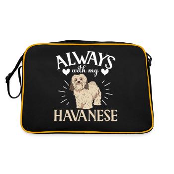 Gifts for Havanese Dog Lovers - Retro Tasche - Schwarz/Gold - Hinten