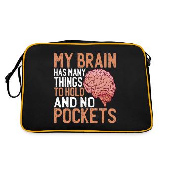 Mon cerveau a beaucoup de choses à tenir et pas de poches 3 - Sac Retro - noir/or - Dos