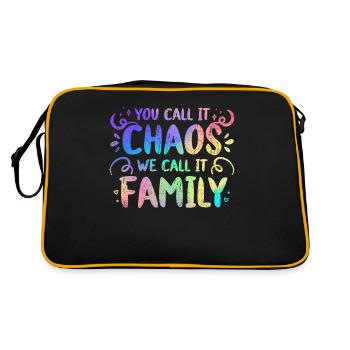 Du nennst es Chaos, wir nennen es Familienzitat - Retro Tasche - Schwarz/Gold - Hinten