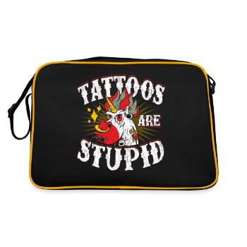 Tattoos sind dumm - Retro Tasche - Schwarz/Gold - Hinten