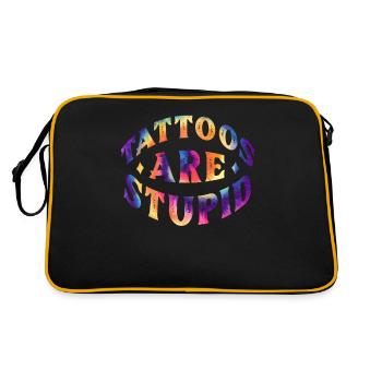 Tattoos sind dumm - Retro Tasche - Schwarz/Gold - Hinten