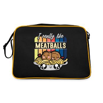 Boulettes de viande J’aime beaucoup les boulettes de viande Gourmets italiens - Sac Retro - noir/or - Dos