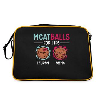 Meatballs For Life Italian Foodies Meatball Pasta - Retro Bag - black/gold - Back