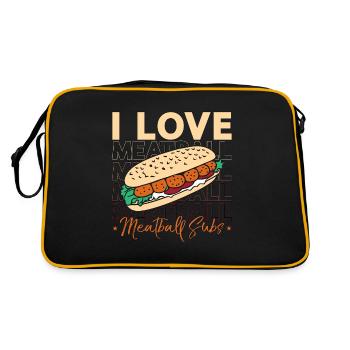 Meatballs I Love Meatball Subs Italian Foodies - Retro Bag - black/gold - Back
