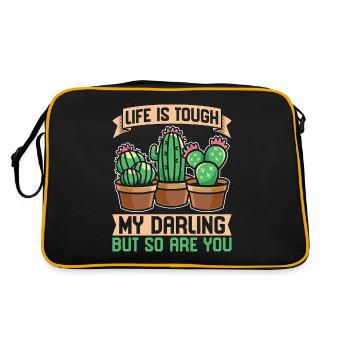 Succulent Life Is Tough My Darling But So Cactuses - Retro Bag - black/gold - Back