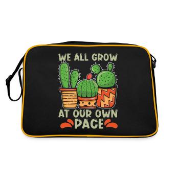 Succulente Nous cultivons tous à notre propre rythme Aime le jardinage - Sac Retro - noir/or - Dos