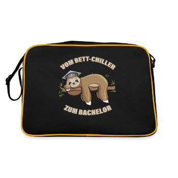 Bachelor Abschluss Geschenk für Uni - Retro Tasche - Schwarz/Gold - Hinten