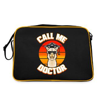 Doktor Abschluss PhD Geschenk für Abschlussfeier - Retro Tasche - Schwarz/Gold - Hinten